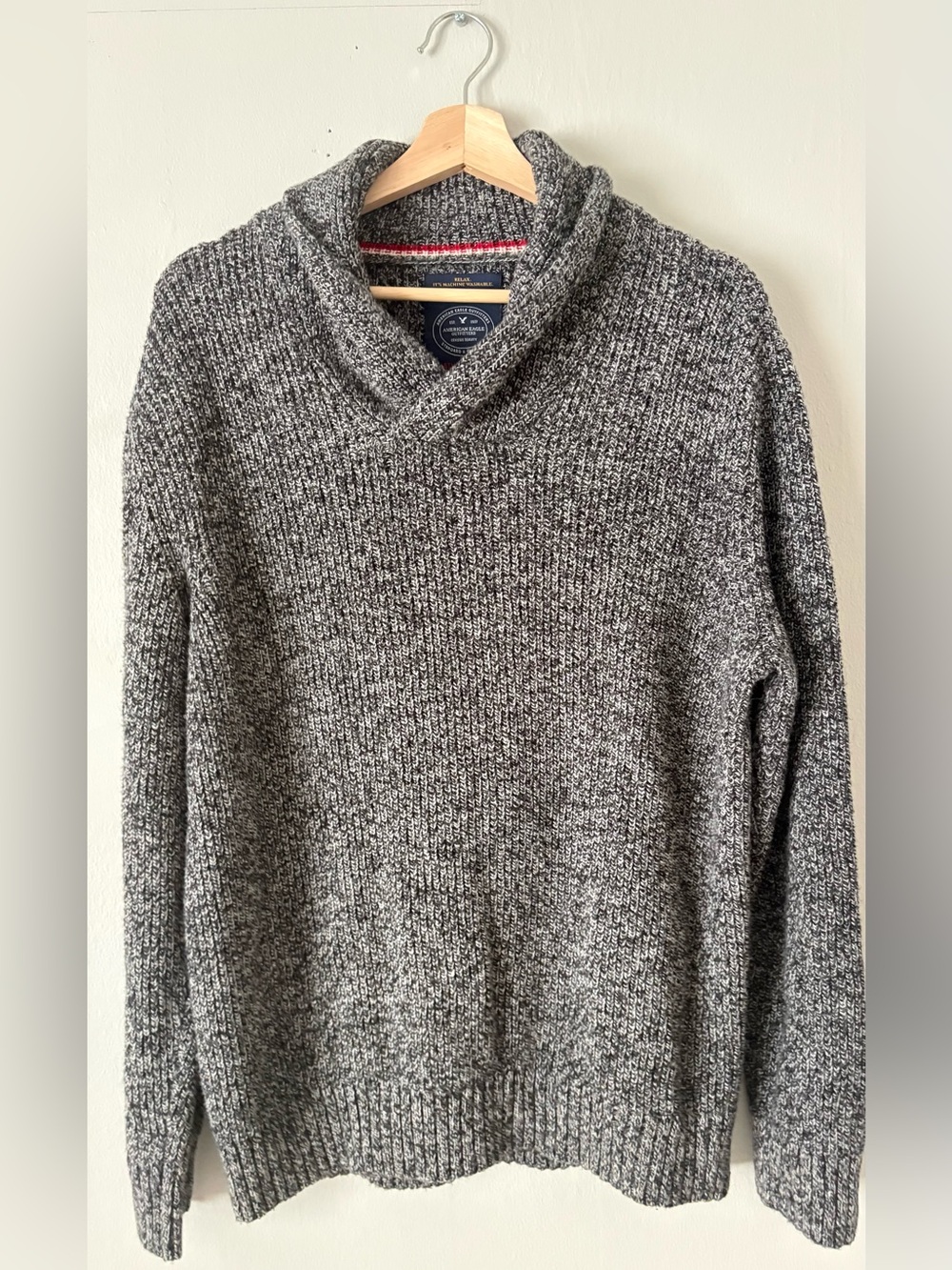 American Eagle Outfitters Gray Marled Turtleneck Sweater